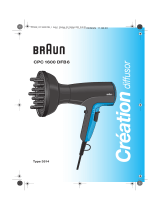 Braun CP1600 DFB6, création diffusor Användarmanual