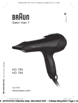Braun HD 780,  HD 785,  Satin Hair 7 Användarmanual