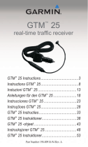 Garmin GTM 25 z bezterminowa subskrypcja komunikatow drogowych Användarmanual