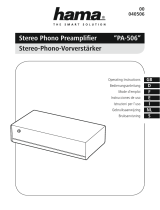 Hama Stereo Phono Preamplifier PA-506 Bruksanvisning