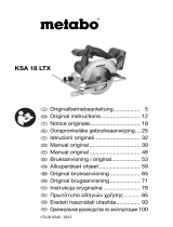 Metabo KSA18 LTX Bare Bruksanvisningar