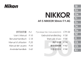 Nikon AF-S NIKKOR 50mm f/1.4G Användarmanual