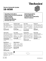 Panasonic SBW500 Bruksanvisning