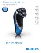 Norelco Series 3000 Wet and Dry Electric Shaver AT899/06 Användarmanual