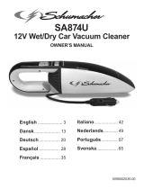 Schumacher SA874U 12V Wet/Dry Car Vacuum Bruksanvisning
