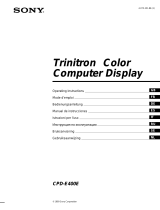 Sony Trinitron CPD-E400E Användarmanual