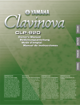Yamaha Clavinova CLP-920 Användarmanual