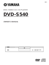 Yamaha DVD-S540 Bruksanvisning