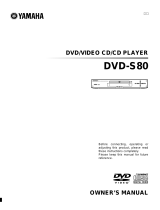 Yamaha DVD-S80 Användarmanual