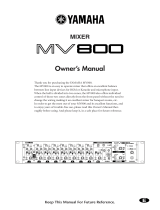 Yamaha MV800 Användarmanual