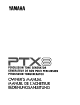 Yamaha PTX8 Bruksanvisning