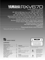 Yamaha RX-V670 Användarmanual