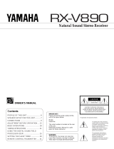 Yamaha RX-V890 Användarmanual
