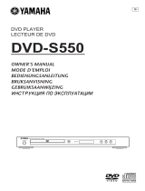 Yamaha dvd s550 Bruksanvisning