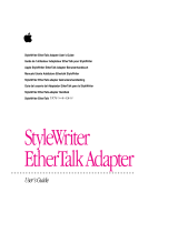 Apple EtherTalk Adapter Användarmanual