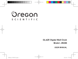 Oregon Scientific radio controlled GLAZE digital wall clock black Bruksanvisning