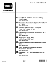 Toro PowerPlex 40V Max Standard 180 WH Battery Pack Användarmanual
