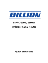 Billion Electric Company (Trdls) ADSL BIPAC-5100W Användarmanual