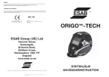 ESAB Origo™ Tech Användarmanual
