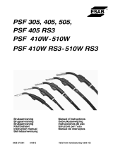 ESAB PSF 250, PSF 305, PSF 405, PSF 405 RS3, PSF 505, PSF 410W, PSF 510W, PSF 410W RS3, PSF 510W RS3 Användarmanual