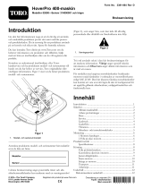 Toro HoverPro 400 Machine Användarmanual