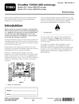 Toro SnowMax 724 QXE Snowthrower Användarmanual