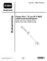 Toro PowerPlex 33cm 40V MAX String Trimmer/Edger Användarmanual
