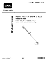 Toro PowerPlex 36cm 40V MAX String Trimmer Användarmanual
