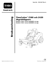 Toro TimeCutter Z380 Riding Mower Användarmanual