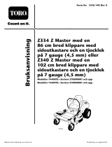 Toro Z340 Z Master, With 102cm 7-Gauge Side Discharge Mower Användarmanual