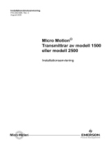 Micro Motion Transmittrar av modell 1500 eller modell 2500 Installationsguide