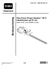 Toro Flex-Force Power System 24in 60V Hedge Trimmer Användarmanual