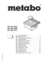 Metabo Table SIDE EXTENSION PK/PKF 255 PLUS Bruksanvisningar