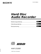 Sony HAR-D1000 Bruksanvisning