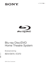 Sony BDV-E870 Bruksanvisning