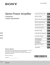 Sony XM-GS4 Bruksanvisning