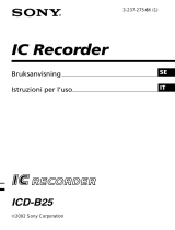 Sony ICD-B25 Bruksanvisning
