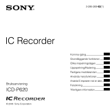 Sony ICD-P620 Bruksanvisning