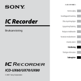 Sony ICD-UX80 Bruksanvisning