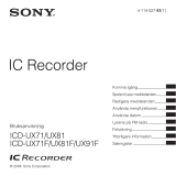 Sony ICD-UX81F Bruksanvisning