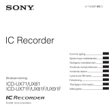 Sony ICD-UX71 Bruksanvisning