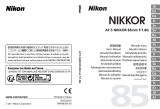 Nikon Nikkor AF-S 85mm f/1.8G Användarmanual