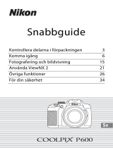 Nikon COOLPIX P600 Snabbstartsguide