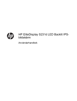 HP EliteDisplay S231d 23-in IPS LED Notebook Docking Monitor Användarguide