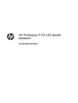 HP ProDisplay P17A 17-inch 5:4 LED Backlit Monitor Användarguide