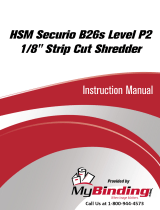 MyBinding HSM Securio B26s Level 2 1/8" Strip Cut Shredder Användarmanual