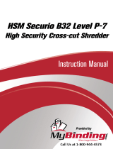 MyBinding HSM Securio B32 L6 Cross Cut Shredder Användarmanual