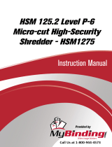 MyBinding HSM 125.2 Level 5 Micro Cut Shredder Användarmanual