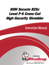MyBinding HSM Securio B26c Level P-6 Cross-Cut High-Security Shredder Användarmanual