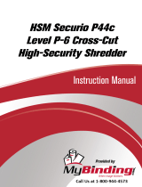 MyBinding HSM Securio P44c Level P-6 Cross-Cut High-Security Shredder Användarmanual